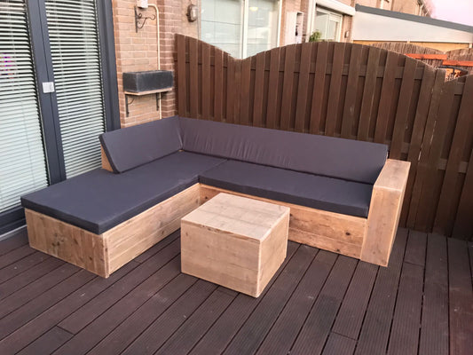 Steigerhout Hoekbank - Chaise lounge