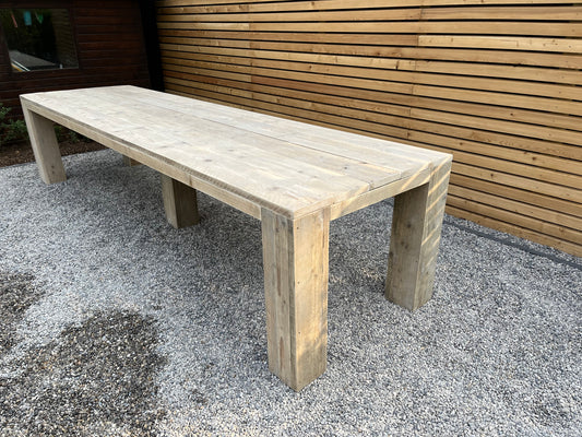 Steigerhout tuintafel blokpoot