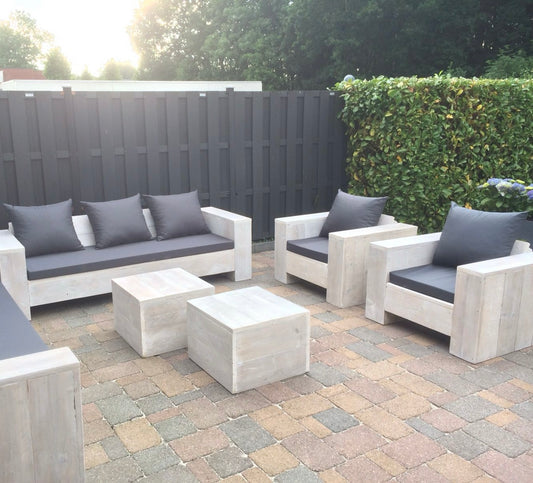 Steigerhout Loungeset Amsterdam (1bank 2stoelen)
