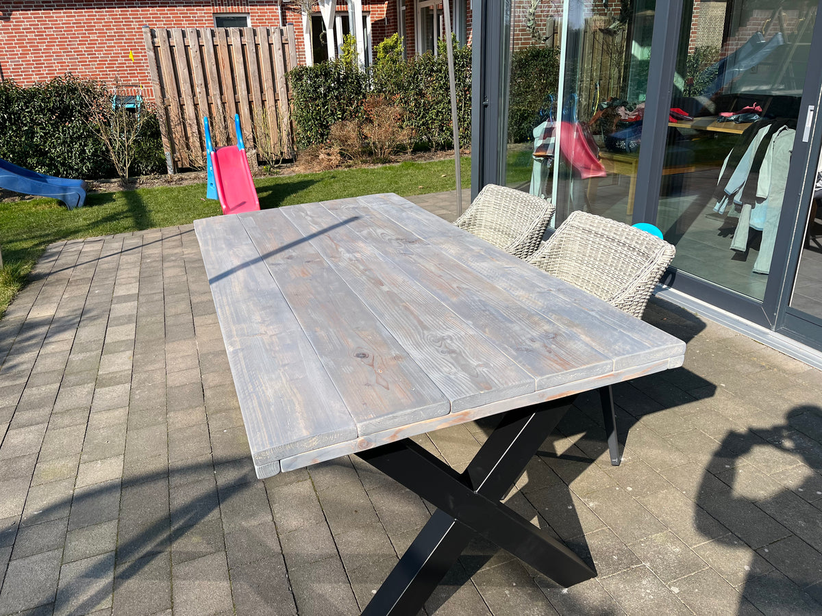 Steigerhout Industriële tafel X-poot