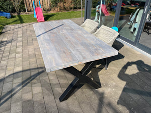 Steigerhout Industriële tafel X-poot