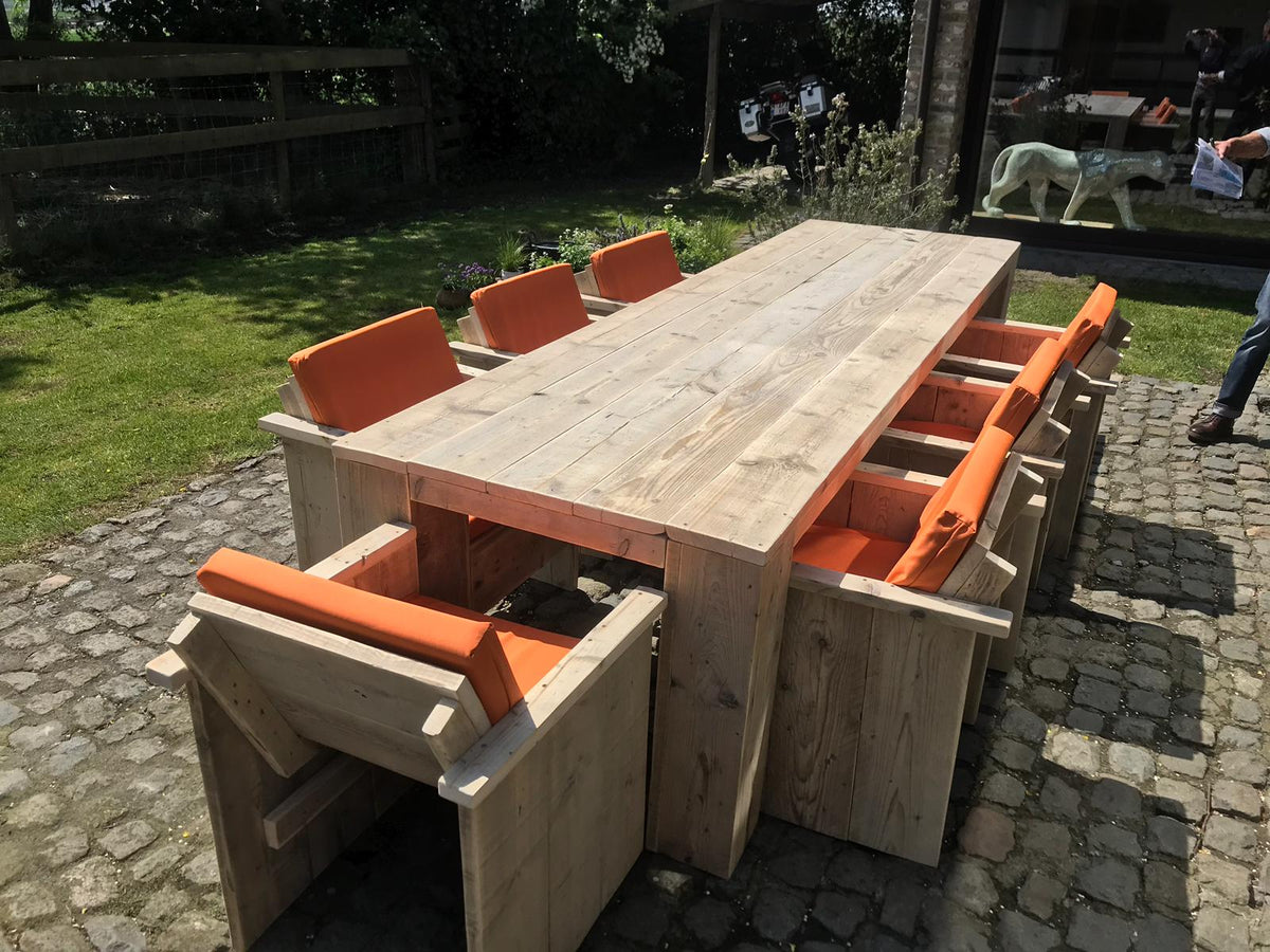 Steigerhout tuinset blokpoot