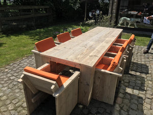 Steigerhout tuinset blokpoot