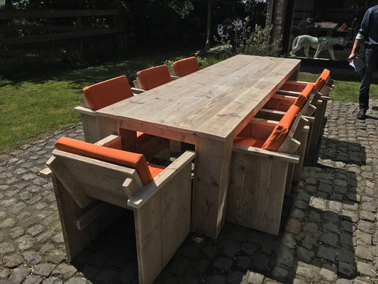 Steigerhout tuinset blokpoot