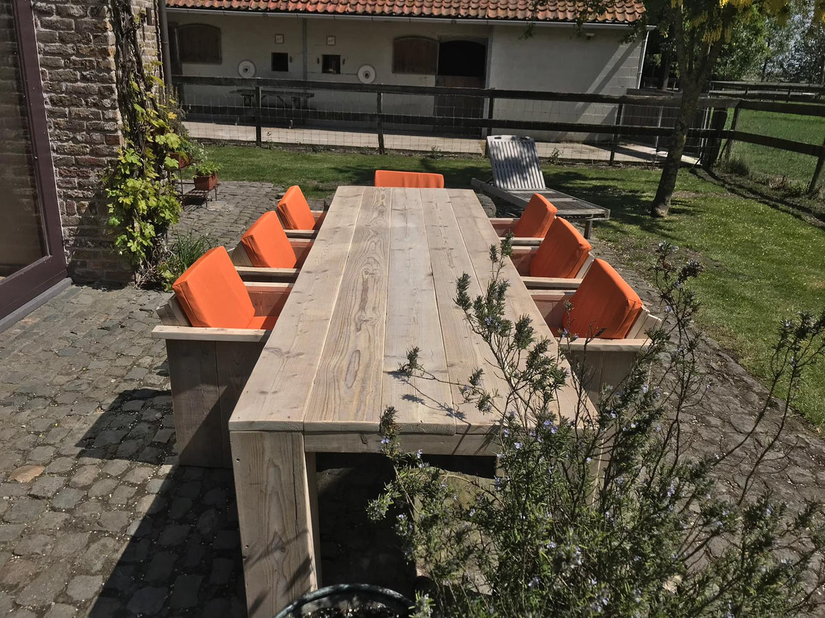 Steigerhout tuinset blokpoot