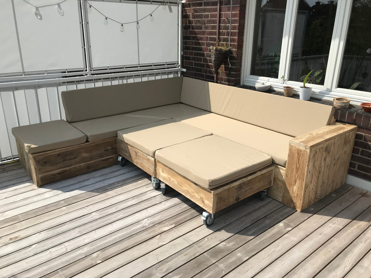 Steigerhout Hoekbank - Chaise lounge