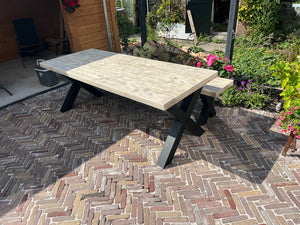 Steigerhout Industriële tafel X-poot