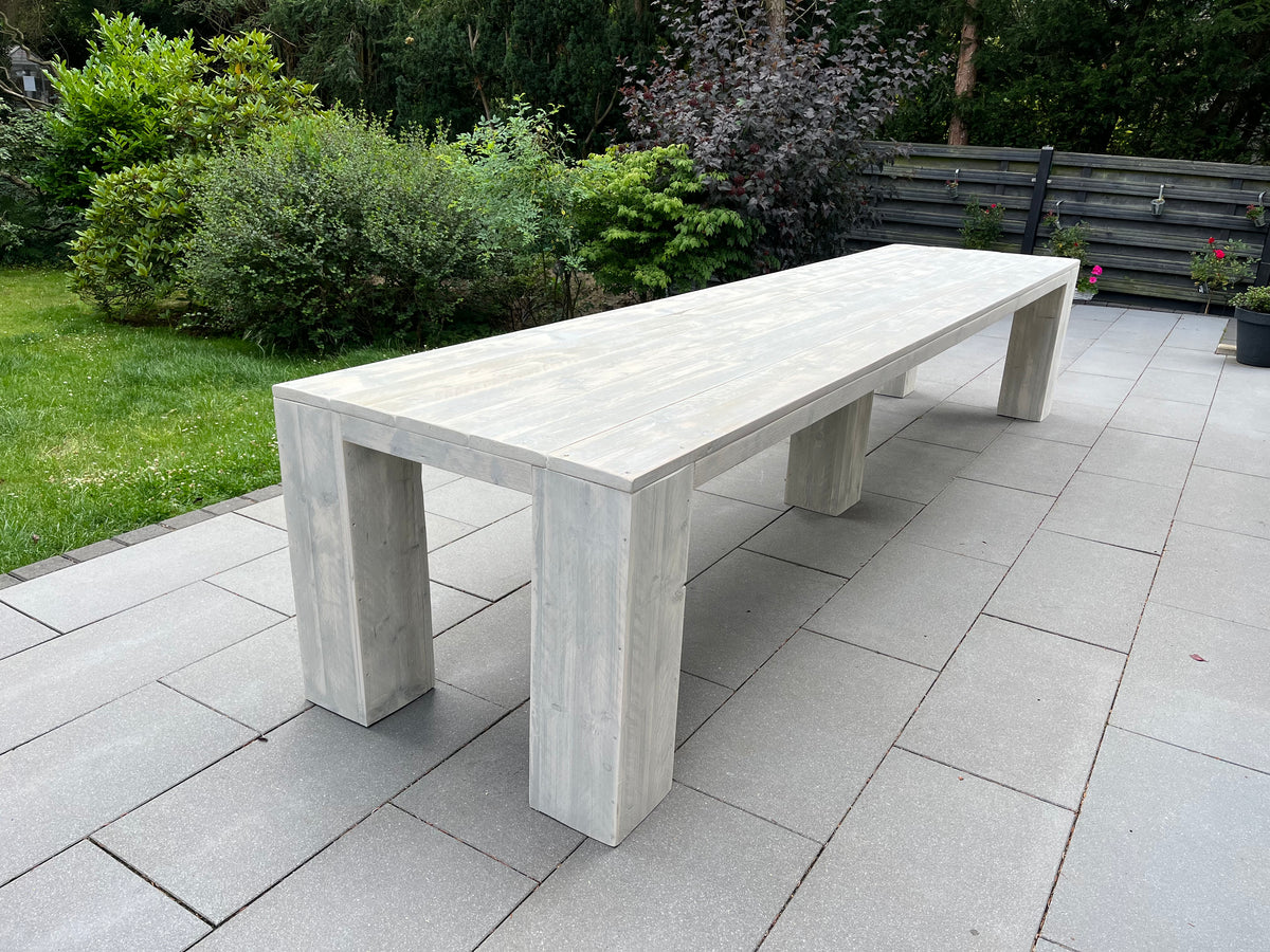 Steigerhout tuintafel blokpoot