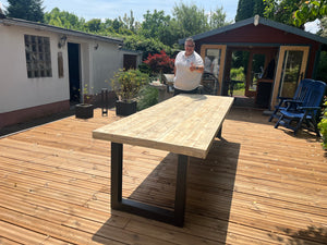 Steigerhout Industriële tafel U-poot
