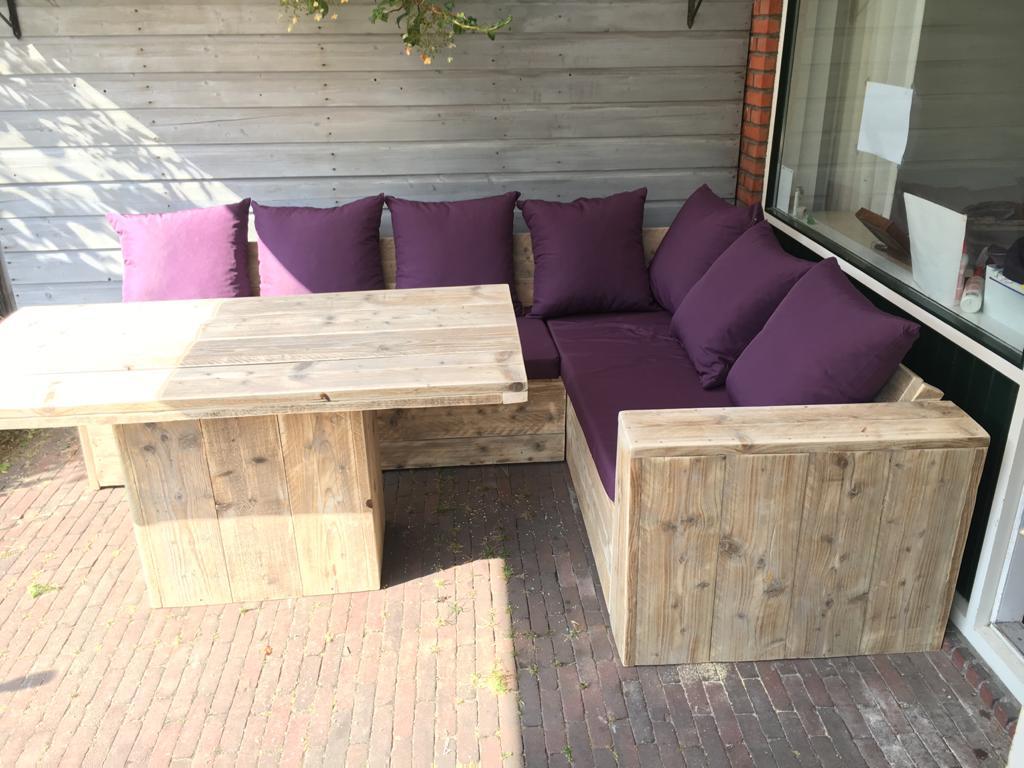 Steigerhout Hoekbank - Dining set