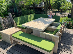 Steigerhout Hoekbank - Dining set