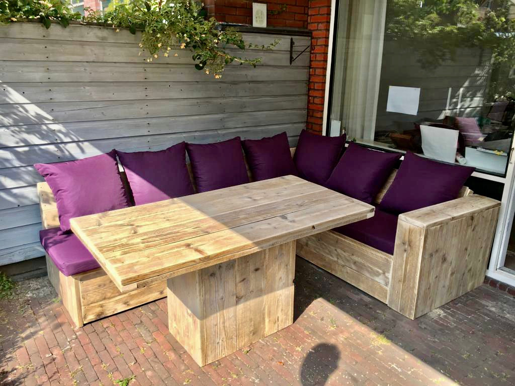 Steigerhout Hoekbank - Dining set