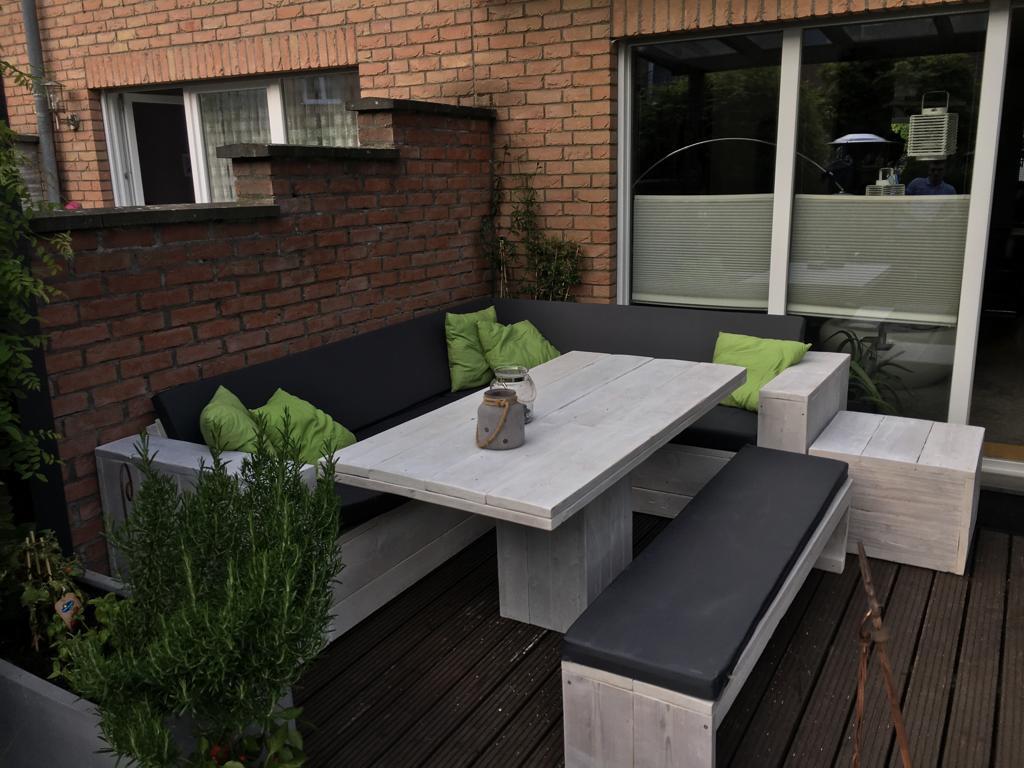 Steigerhout Hoekbank - Dining set