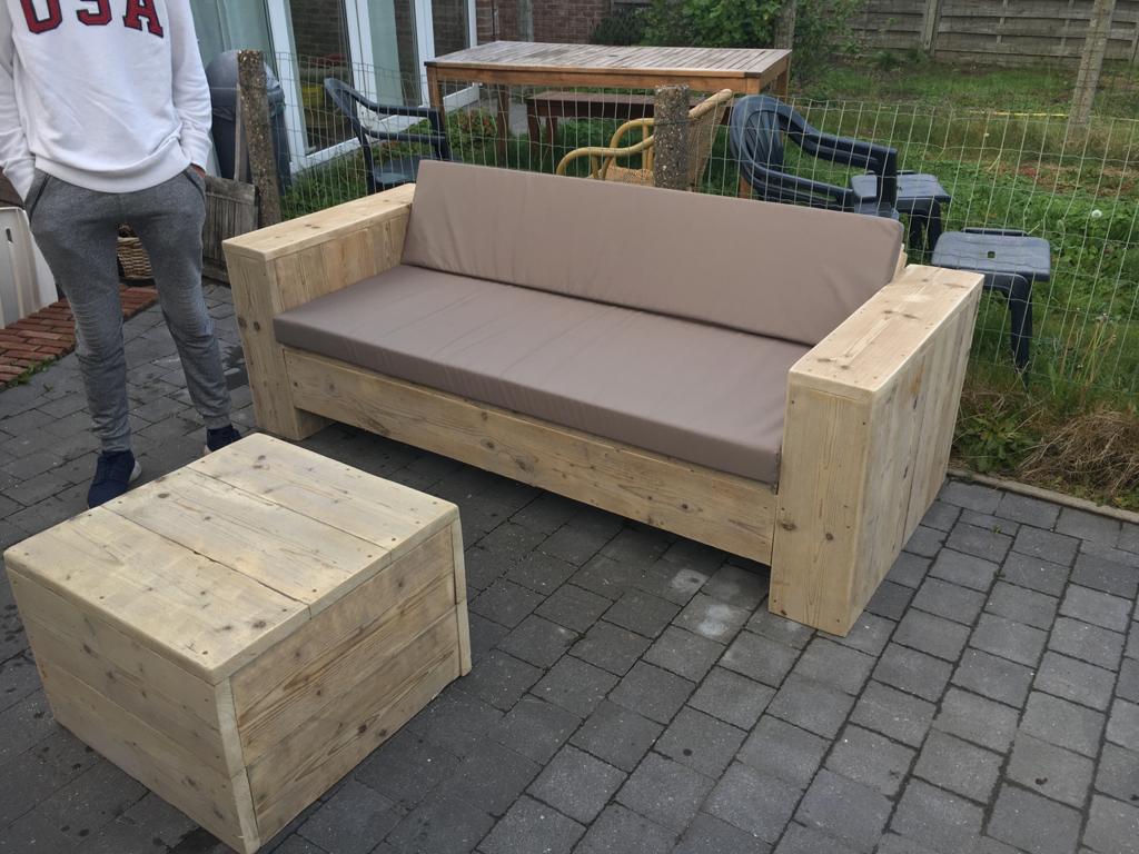 Steigerhout Loungeset Arnhem (2 banken 1 stoel)