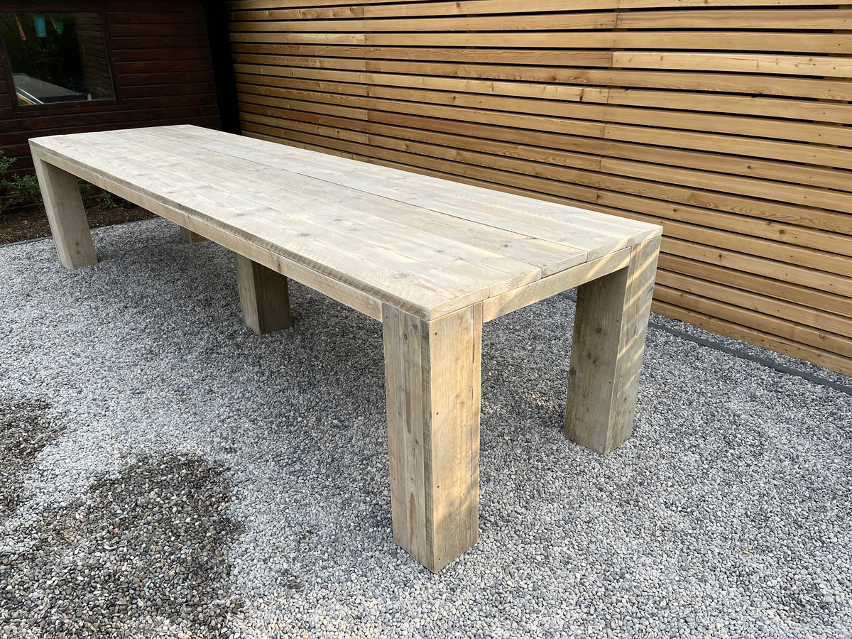 Steigerhout tuintafel blokpoot
