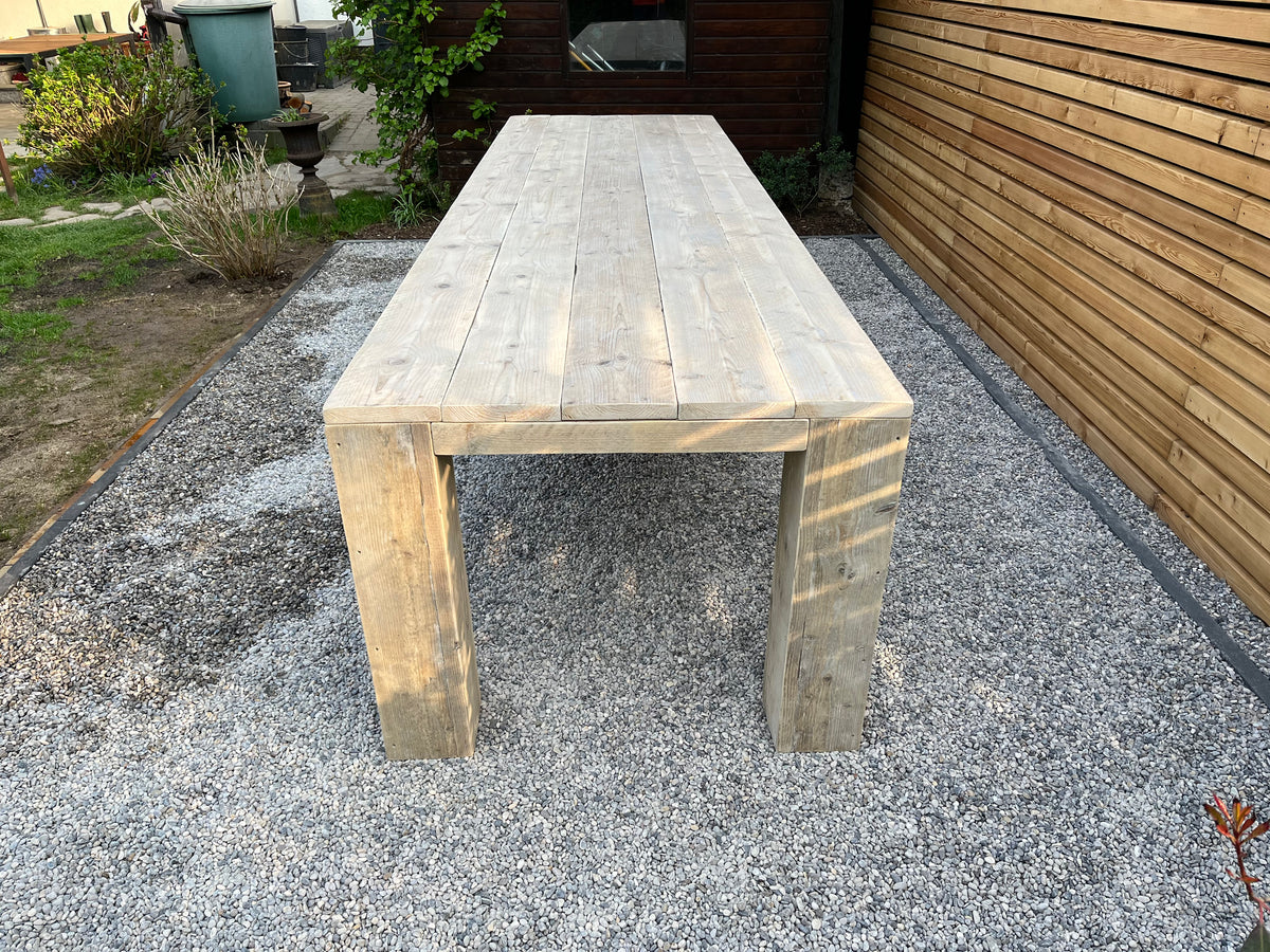 Steigerhout tuintafel blokpoot