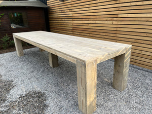 Steigerhout tuintafel blokpoot