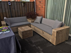 Steigerhout Loungeset Hermosa (hoektafel)