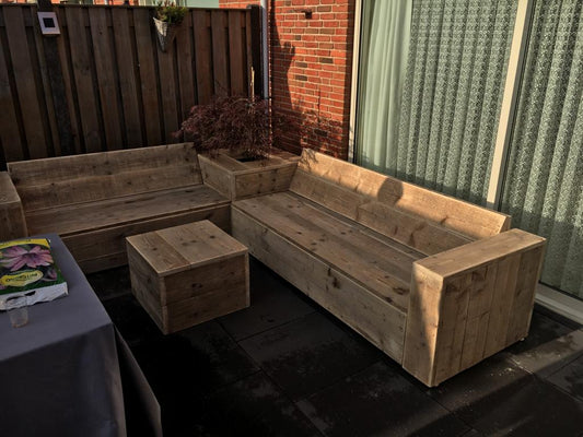 Steigerhout Loungeset Hermosa (hoektafel)