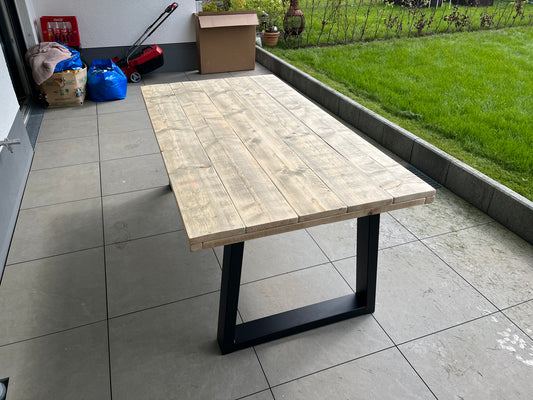 Steigerhout Industriële tafel Trapezium-poot