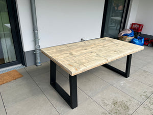 Steigerhout Industriële tafel Trapezium-poot