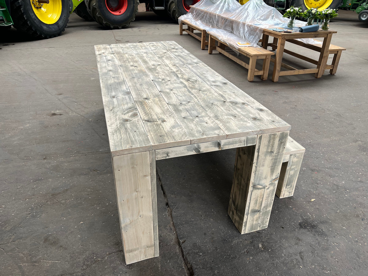 Steigerhout tuintafel blokpoot