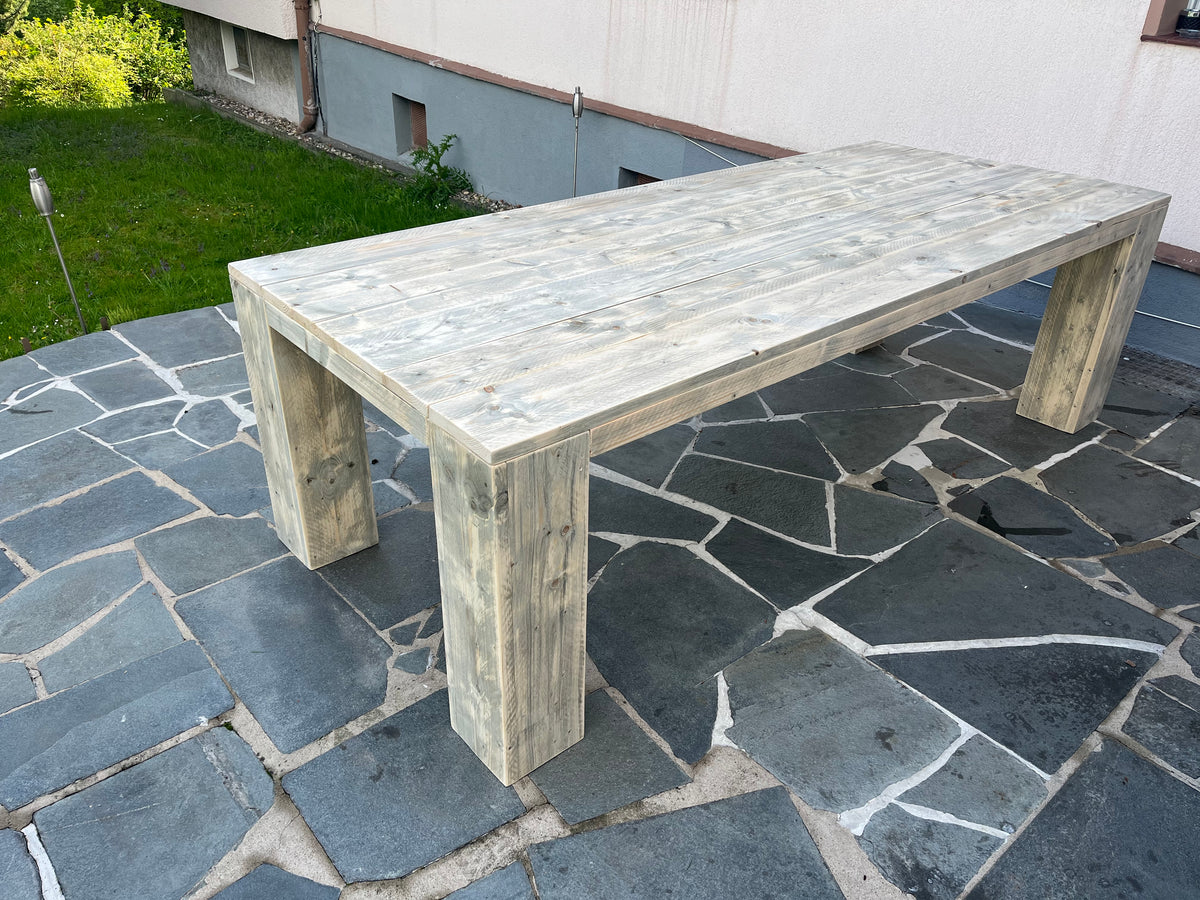 Steigerhout tuintafel blokpoot
