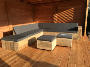 Steigerhout Hoekbank - Chaise lounge