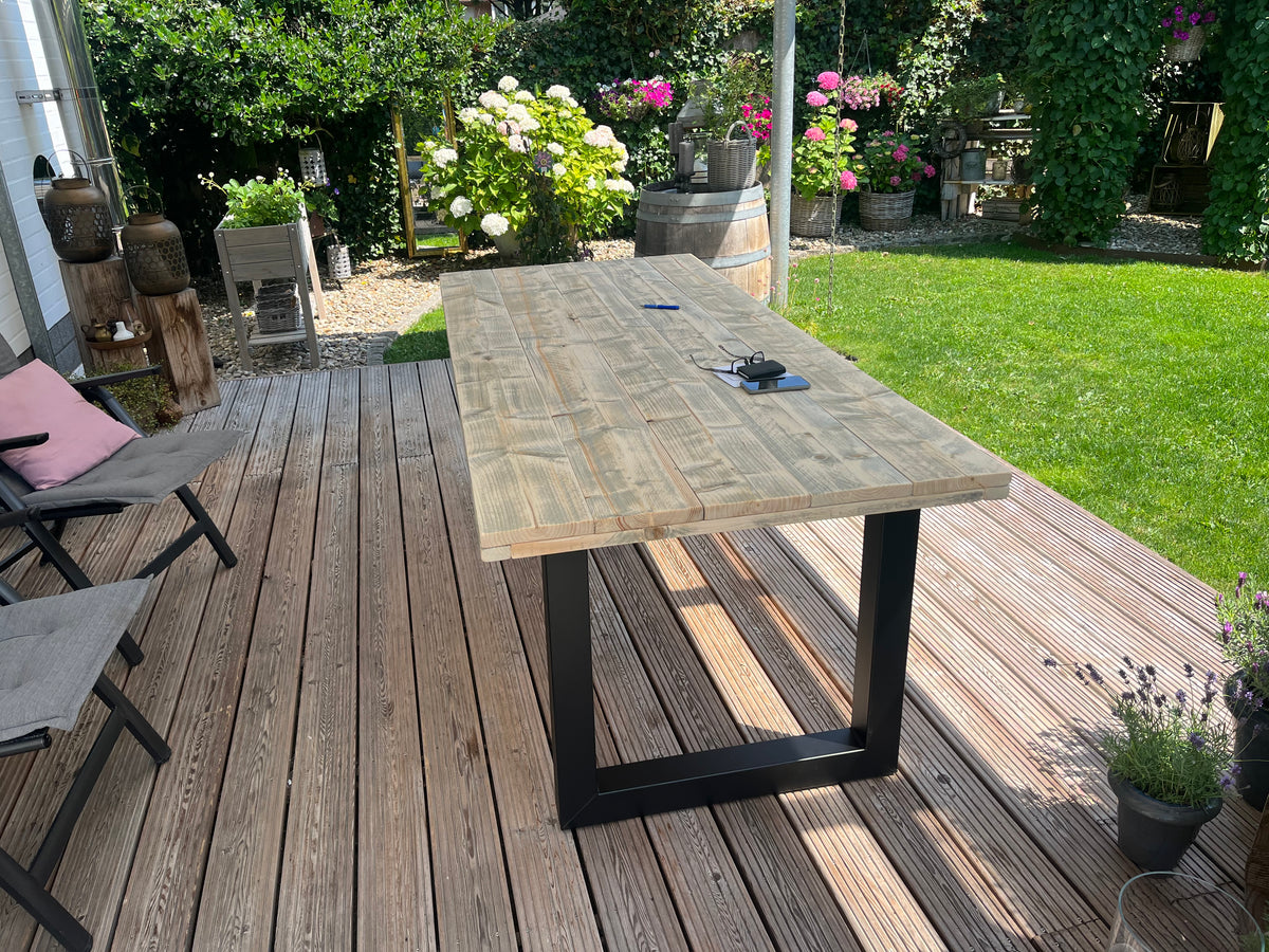 Steigerhout Industriële tafel U-poot