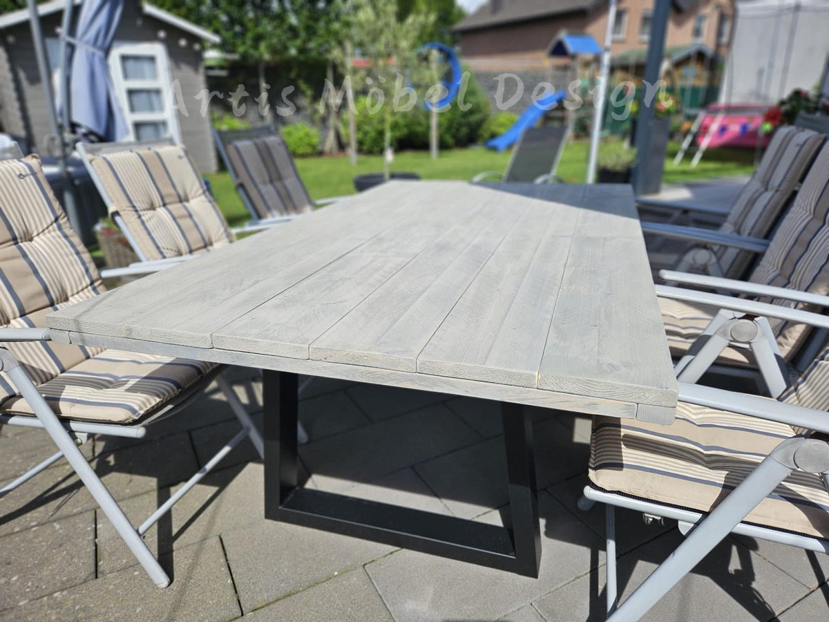 Steigerhout Industriële tafel Trapezium-poot