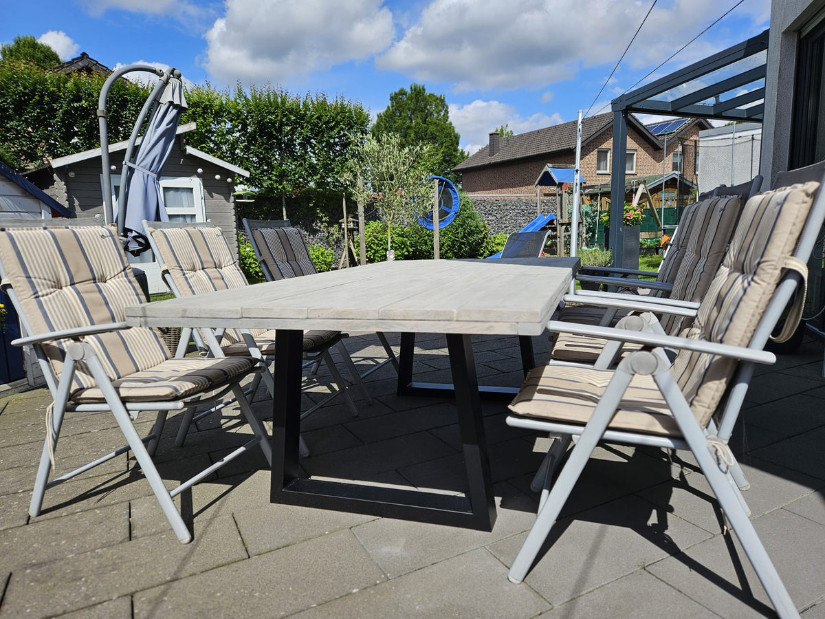 Steigerhout Industriële tafel Trapezium-poot