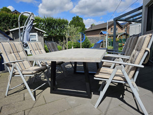 Steigerhout Industriële tafel Trapezium-poot