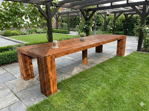 Steigerhout tuintafel blokpoot