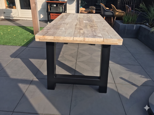 Steigerhout Industriële tafel H-poot